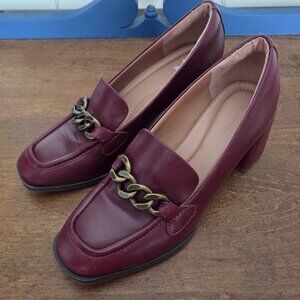 Nordstrom Burgundy Heeled Loafers